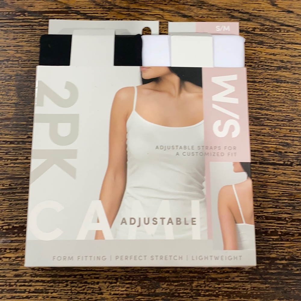 Blue Star Clothing Cami 2 PK black white S/M New